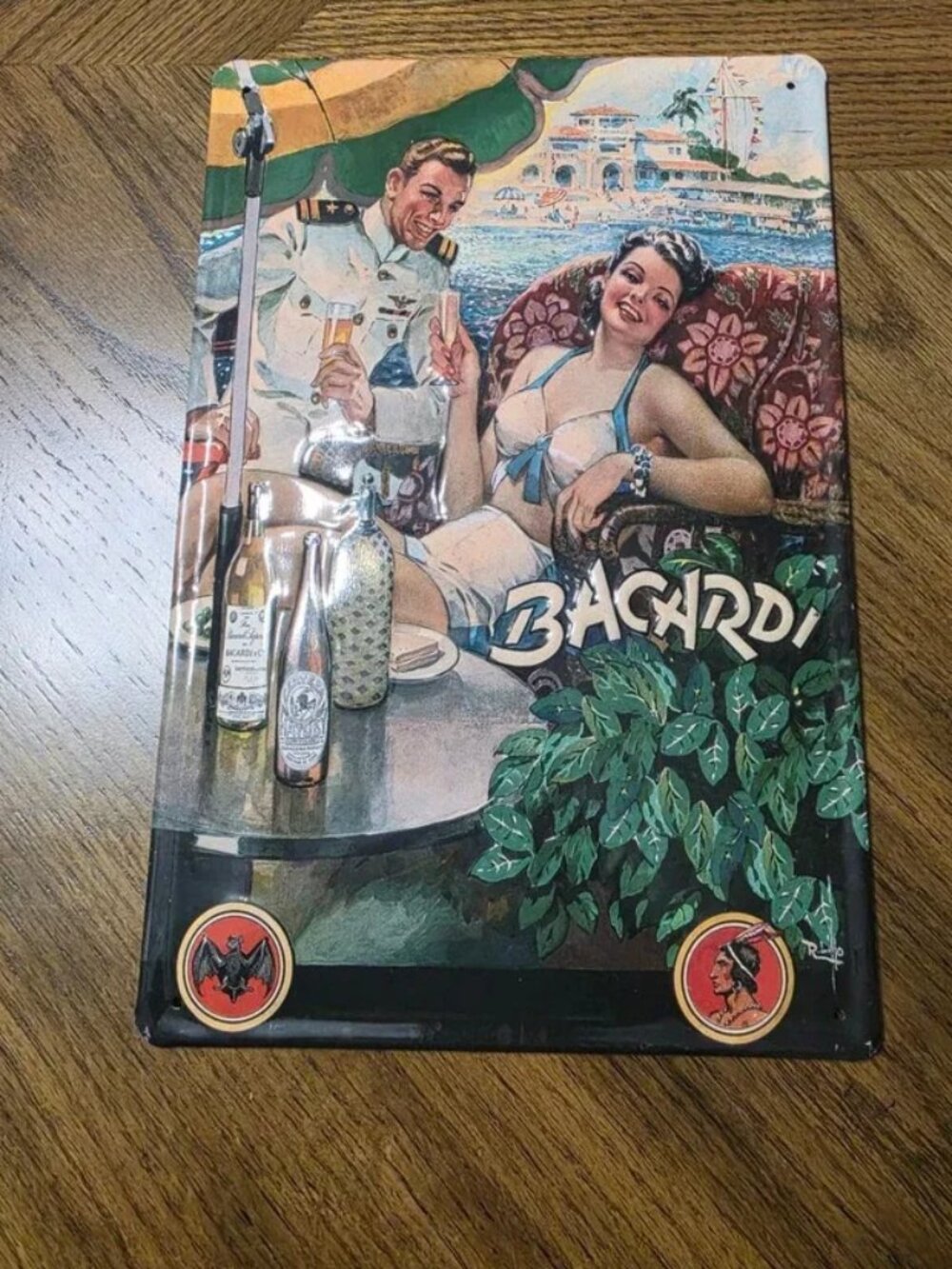 Style Embossed Tin Sign Handmade in Berlin Metal Bar Decor Sign